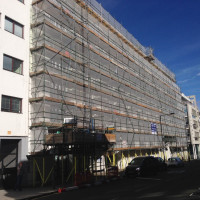 Interfix scaffolding on a building